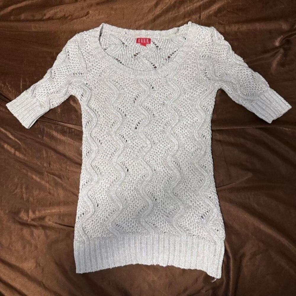 Elle vintage gorgeous creme crochet sweater
